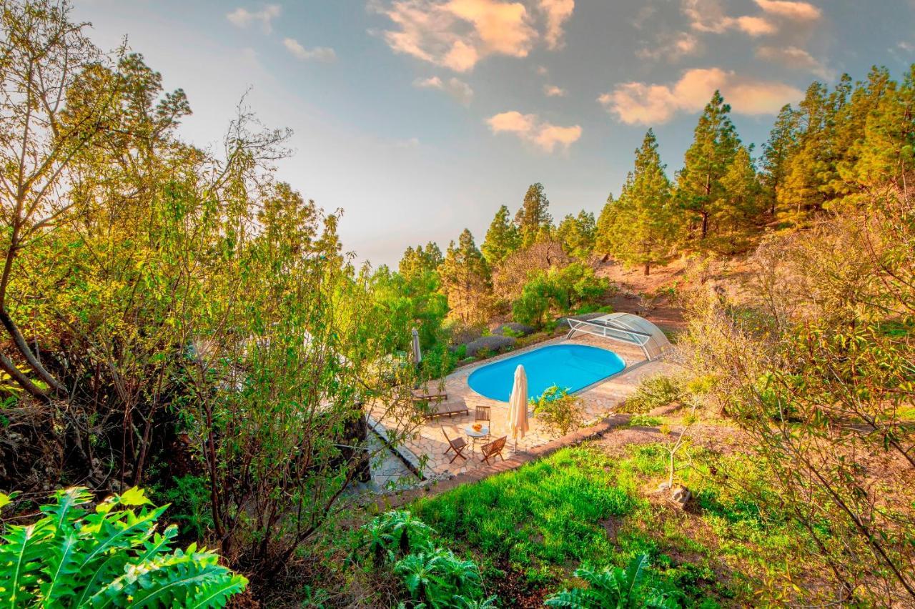 Feriendomizil Finca Tijarafe Mit Beheiztem, Abdeckbarem Pool Esterno foto